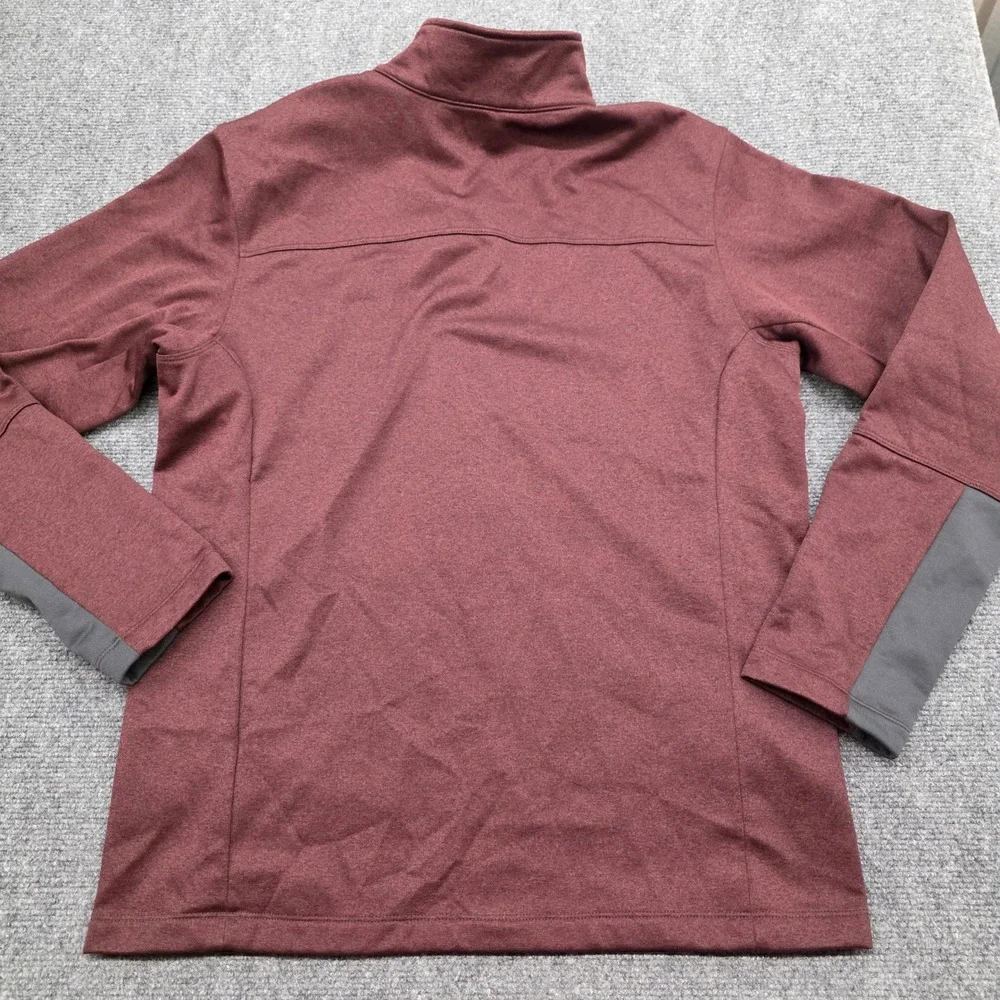 The North Face Mens T164 1/4 Zip Pullover Fleece Jacket Burgundy Maroon Medium
